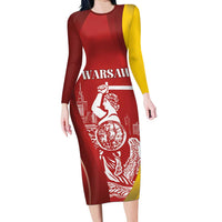 Warsaw Capital of Poland Personalized Long Sleeve Bodycon Dress Syrenka Warszawska Sporty Style