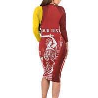 Warsaw Capital of Poland Personalized Long Sleeve Bodycon Dress Syrenka Warszawska Sporty Style