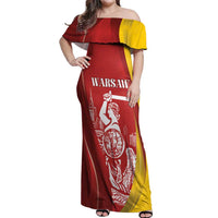 Warsaw Capital of Poland Personalized Off Shoulder Maxi Dress Syrenka Warszawska Sporty Style