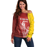 Warsaw Capital of Poland Personalized Off Shoulder Sweater Syrenka Warszawska Sporty Style