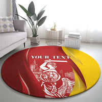 Warsaw Capital of Poland Personalized Round Carpet Syrenka Warszawska Sporty Style