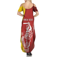 Warsaw Capital of Poland Personalized Summer Maxi Dress Syrenka Warszawska Sporty Style