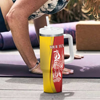 Warsaw Capital of Poland Personalized Tumbler With Handle Syrenka Warszawska Sporty Style