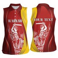Warsaw Capital of Poland Personalized Women Sleeveless Polo Shirt Syrenka Warszawska Sporty Style