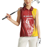 Warsaw Capital of Poland Personalized Women Sleeveless Polo Shirt Syrenka Warszawska Sporty Style
