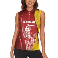 Warsaw Capital of Poland Personalized Women Sleeveless Polo Shirt Syrenka Warszawska Sporty Style