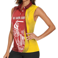 Warsaw Capital of Poland Personalized Women Sleeveless Polo Shirt Syrenka Warszawska Sporty Style
