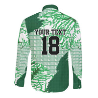 Custom Nigeria Fooball Long Sleeve Button Shirt Super Eagles National Pride