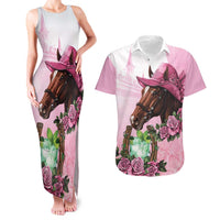 Kentucky Horse Racing Couples Matching Tank Maxi Dress and Hawaiian Shirt Mint Julep Cocktail