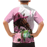 Kentucky Horse Racing Family Matching Mermaid Dress and Hawaiian Shirt Mint Julep Cocktail