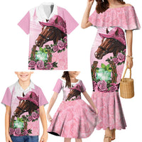 Kentucky Horse Racing Family Matching Mermaid Dress and Hawaiian Shirt Mint Julep Cocktail