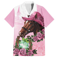 Kentucky Horse Racing Family Matching Off The Shoulder Long Sleeve Dress and Hawaiian Shirt Mint Julep Cocktail