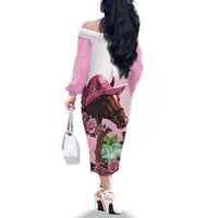 Kentucky Horse Racing Family Matching Off The Shoulder Long Sleeve Dress and Hawaiian Shirt Mint Julep Cocktail