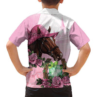 Kentucky Horse Racing Family Matching Off Shoulder Short Dress and Hawaiian Shirt Mint Julep Cocktail