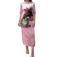 Kentucky Horse Racing Family Matching Puletasi and Hawaiian Shirt Mint Julep Cocktail