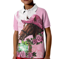 Kentucky Horse Racing Kid Polo Shirt Mint Julep Cocktail