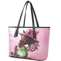 Kentucky Horse Racing Leather Tote Bag Mint Julep Cocktail