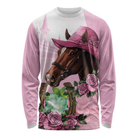 Kentucky Horse Racing Long Sleeve Shirt Mint Julep Cocktail