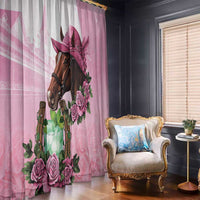 Kentucky Horse Racing Window Curtain Mint Julep Cocktail