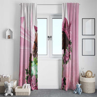 Kentucky Horse Racing Window Curtain Mint Julep Cocktail