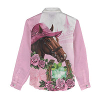 Kentucky Horse Racing Women Casual Shirt Mint Julep Cocktail