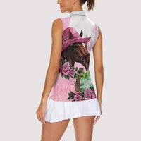 Kentucky Horse Racing Women Sleeveless Polo Shirt Mint Julep Cocktail