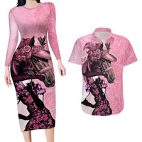 Kentucky Horse Racing Couples Matching Long Sleeve Bodycon Dress and Hawaiian Shirt Derby Ladies With Roses