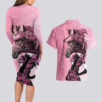 Kentucky Horse Racing Couples Matching Long Sleeve Bodycon Dress and Hawaiian Shirt Derby Ladies With Roses