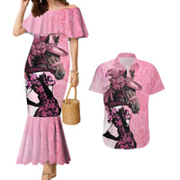 Kentucky Horse Racing Couples Matching Mermaid Dress and Hawaiian Shirt Derby Ladies With Roses