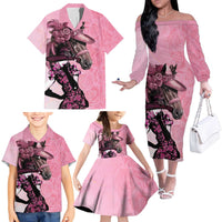 Kentucky Horse Racing Family Matching Off The Shoulder Long Sleeve Dress and Hawaiian Shirt Derby Ladies With Roses