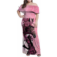 Kentucky Horse Racing Family Matching Off Shoulder Maxi Dress and Hawaiian Shirt Derby Ladies With Roses