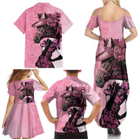 Kentucky Horse Racing Family Matching Summer Maxi Dress and Hawaiian Shirt Derby Ladies With Roses