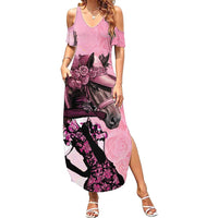 Kentucky Horse Racing Family Matching Summer Maxi Dress and Hawaiian Shirt Derby Ladies With Roses