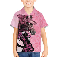 Kentucky Horse Racing Family Matching Summer Maxi Dress and Hawaiian Shirt Derby Ladies With Roses