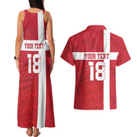 Custom Denmark Football Couples Matching Tank Maxi Dress and Hawaiian Shirt Danish Dynamite Go Champion