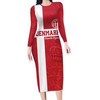 Custom Denmark Football Family Matching Long Sleeve Bodycon Dress and Hawaiian Shirt Danish Dynamite Go Champion
