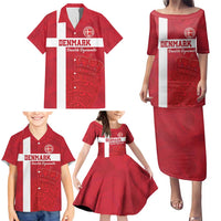 Custom Denmark Football Family Matching Puletasi and Hawaiian Shirt Danish Dynamite Go Champion