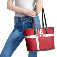 Custom Denmark Football Leather Tote Bag Danish Dynamite Go Champion