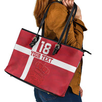 Custom Denmark Football Leather Tote Bag Danish Dynamite Go Champion