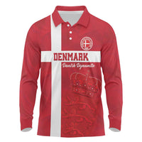 Custom Denmark Football Long Sleeve Polo Shirt Danish Dynamite Go Champion
