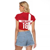 Custom Denmark Football Raglan Cropped T Shirt Danish Dynamite Go Champion