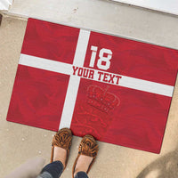 Custom Denmark Football Rubber Doormat Danish Dynamite Go Champion