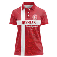 Custom Denmark Football Women Polo Shirt Danish Dynamite Go Champion