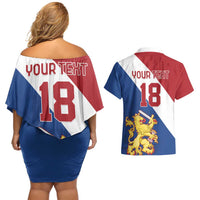 Custom Netherlands Football Couples Matching Off Shoulder Short Dress and Hawaiian Shirt Come On Holland
