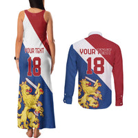 Custom Netherlands Football Couples Matching Tank Maxi Dress and Long Sleeve Button Shirt Come On Holland