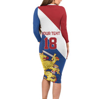 Custom Netherlands Football Family Matching Long Sleeve Bodycon Dress and Hawaiian Shirt Come On Holland