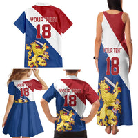 Custom Netherlands Football Family Matching Tank Maxi Dress and Hawaiian Shirt Come On Holland