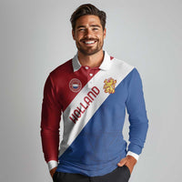 Custom Netherlands Football Long Sleeve Polo Shirt Come On Holland