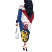 Custom Netherlands Football Off The Shoulder Long Sleeve Dress Come On Holland