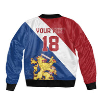 Custom Netherlands Football Sleeve Zip Bomber Jacket Come On Holland